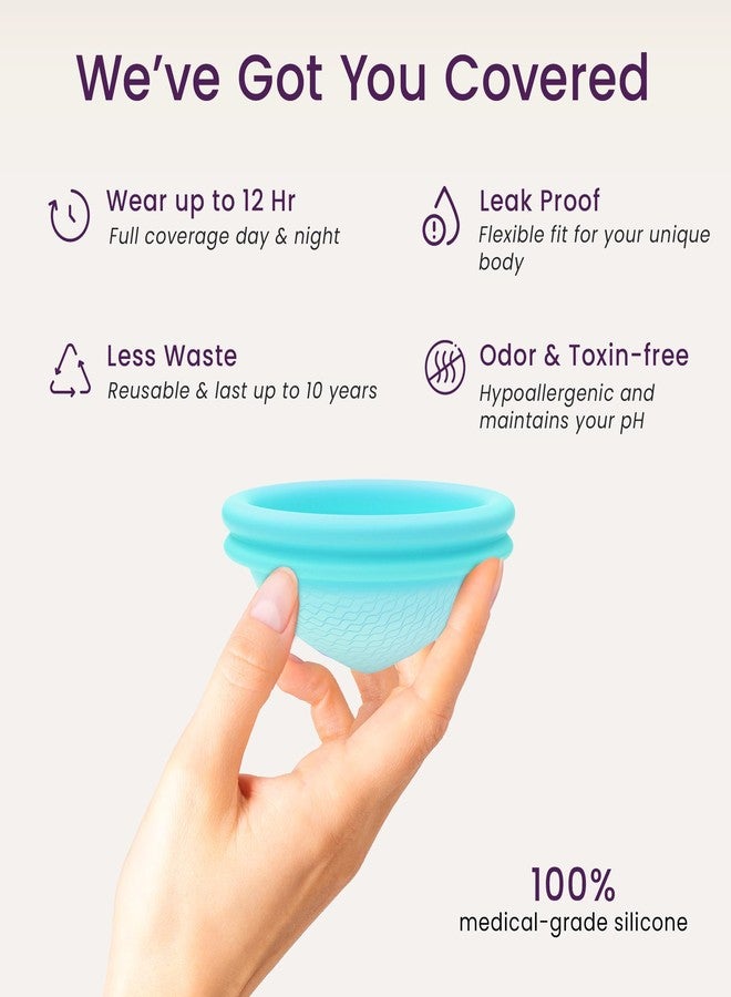 Ecoblossom Reusable Menstrual Disc - Small Menstrual Cup - Soft Period Disc for Women Designed with Flexible, Medical-Grade Silicone Period Cup (Small - Teal & Magenta) - Image 3